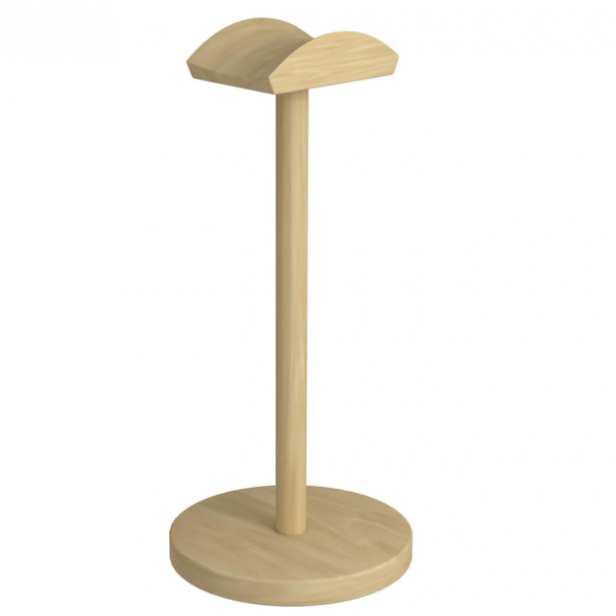 Headphone Stand Gaming Headset Holder Display Earphone with Supporting Bar Desktop Storage Headrest Wooden Solid Base