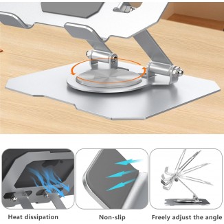 Tablet Stand, 360° Rotatable Adjustable Tablet Stand Compatible with 4-13 Inch Phone/Tablet(Silver)