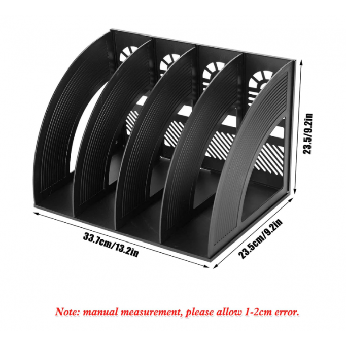 Desk File Organizer 4 Section Sturdy Desk File Holder Frame File Divider Cabinet File Rack Display and Storage