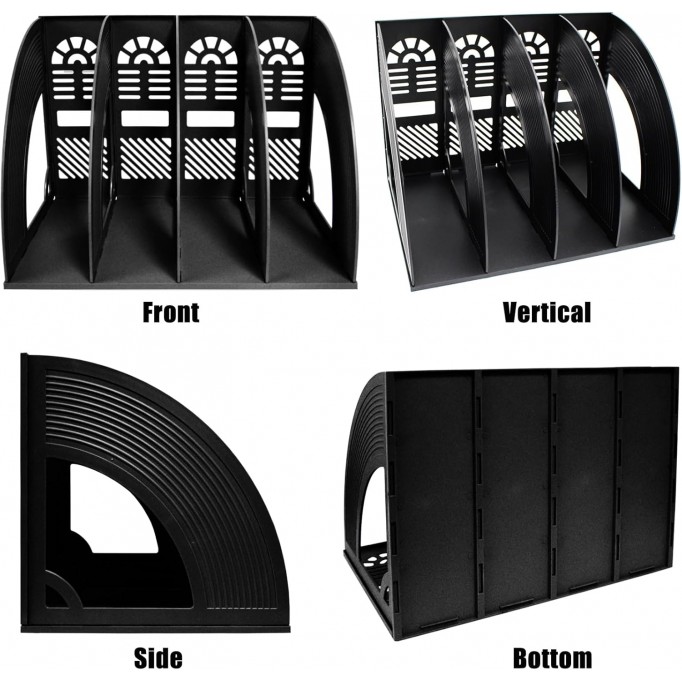 Desk File Organizer 4 Section Sturdy Desk File Holder Frame File Divider Cabinet File Rack Display and Storage