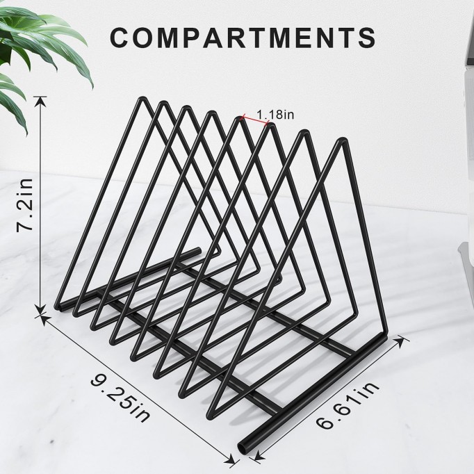 Set 1 Upgraded Triangle File Folder Racks,7 Sections File Holder,File Storage Sorter/Stand,Desktop File Organizer