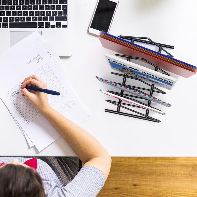 Set 1 Upgraded Triangle File Folder Racks,7 Sections File Holder,File Storage Sorter/Stand,Desktop File Organizer