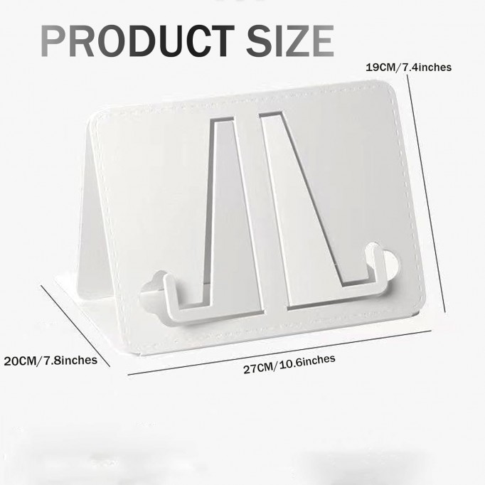 Convenient Folding Reading Bookshelf,Adjustable Angle Book Holder,Suitable .1 Pieces,White.