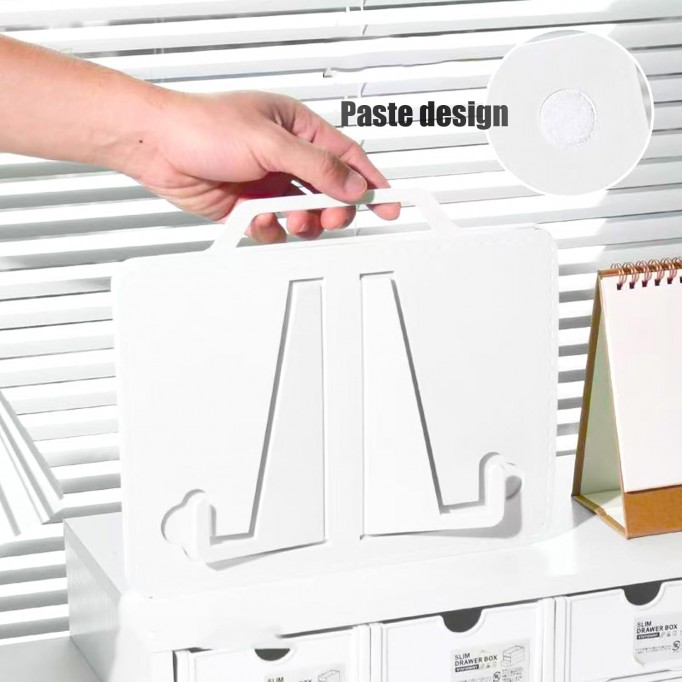 Convenient Folding Reading Bookshelf,Adjustable Angle Book Holder,Suitable .1 Pieces,White.