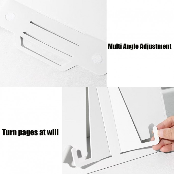 Convenient Folding Reading Bookshelf,Adjustable Angle Book Holder,Suitable .1 Pieces,White.