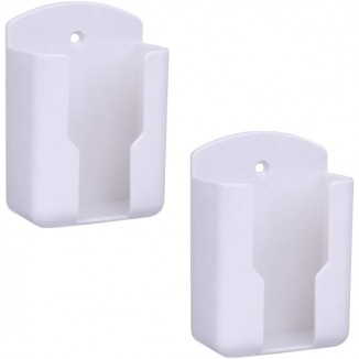Pack of 2 Fashion Remote Control Holders Self Adhesive Wall Mount Air Conditioner(White)
