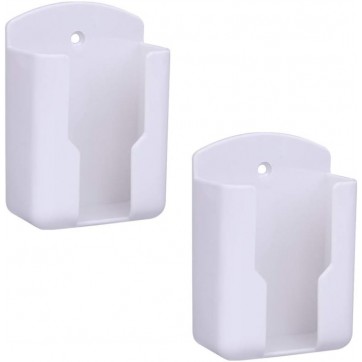 Pack of 2 Fashion Remote Control Holders Self Adhesive Wall Mount Air Conditioner(White)