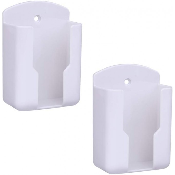 Pack of 2 Fashion Remote Control Holders Self Adhesive Wall Mount Air Conditioner(White)