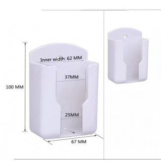 Pack of 2 Fashion Remote Control Holders Self Adhesive Wall Mount Air Conditioner(White)