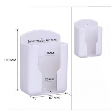 Pack of 2 Fashion Remote Control Holders Self Adhesive Wall Mount Air Conditioner(White)