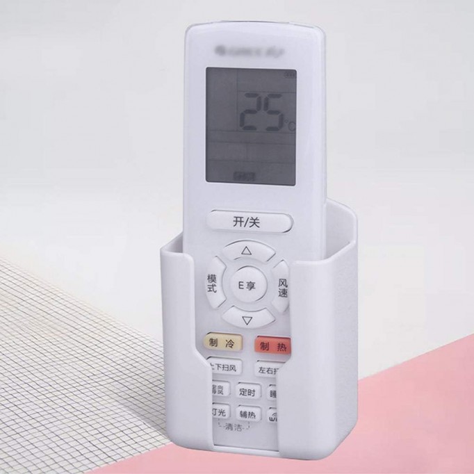 Pack of 2 Fashion Remote Control Holders Self Adhesive Wall Mount Air Conditioner(White)