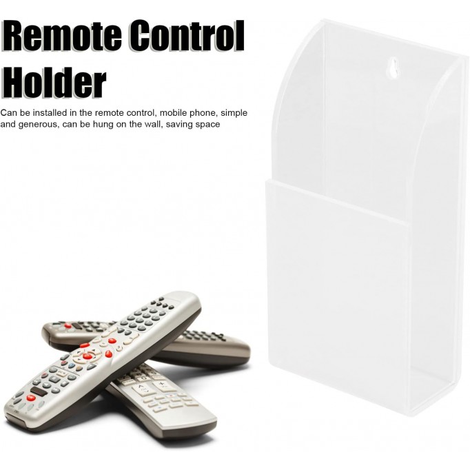 Remote Control Holder Organizer Transparent Wall Mount Storage Acrylic Media Organizer (1 mesh)