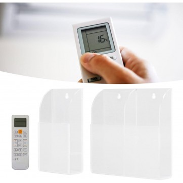 Remote Control Holder Organizer Transparent Wall Mount Storage Acrylic Media Organizer (1 mesh)