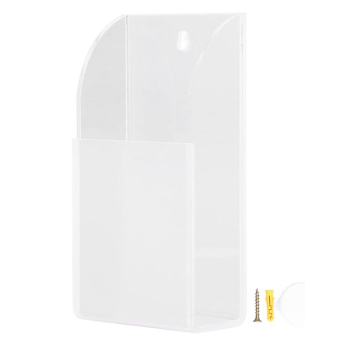 Remote Control Holder Organizer Transparent Wall Mount Storage Acrylic Media Organizer (1 mesh)